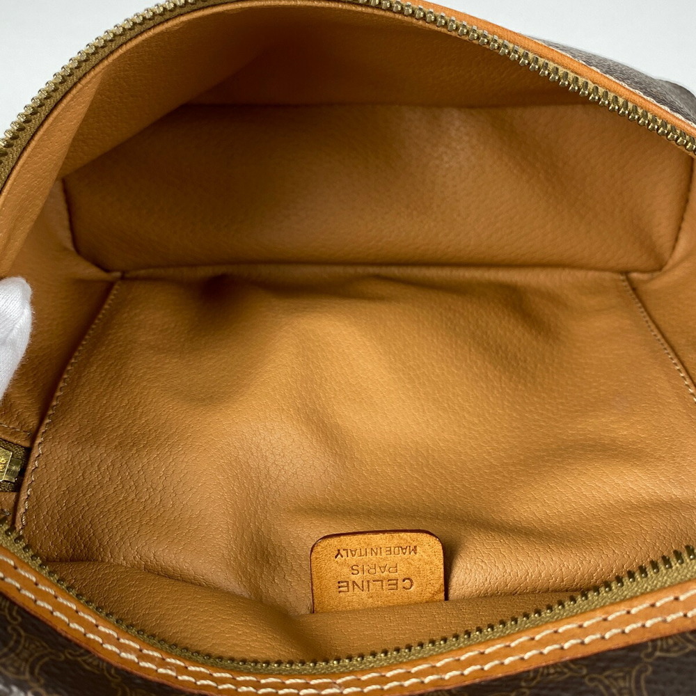 Celine Macadam Pattern Vanity Canvas Pouch Brown - image 5